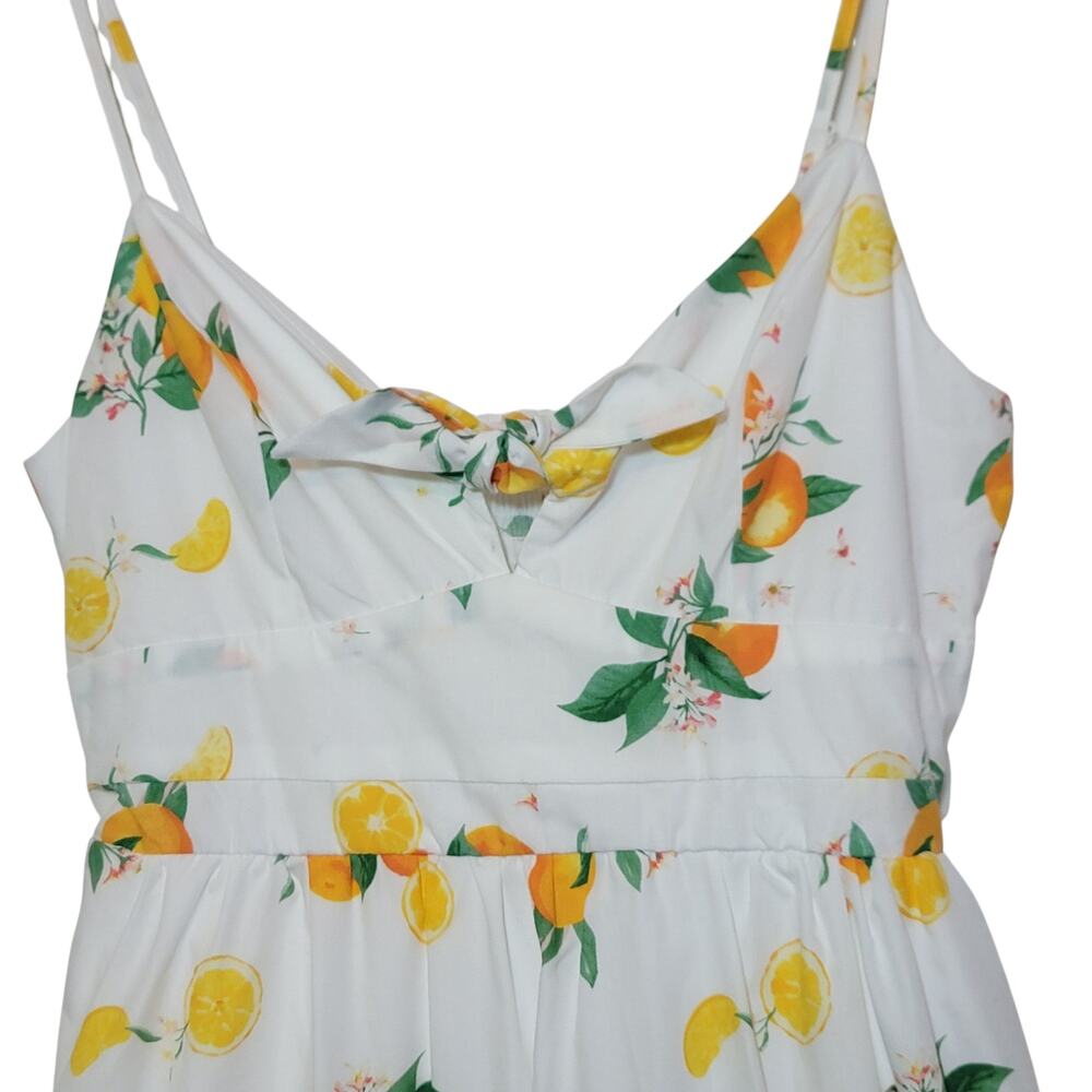 Mi Ami Francesca's Giana Orange Fruit Print White Maxi Dress Boho Chic Summer M - Picture 3 of 16